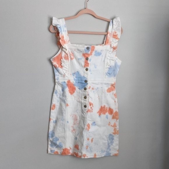 Dresses & Skirts - NWT Storia Tye-Dye Ruffle Strap Dress Sz. L
